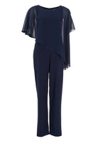 Jumpsuit aus Crepe Jersey mit Chiffon Überwurf