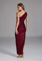 One Shoulder Abendkleid aus elastischer Paillette