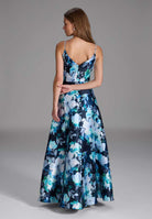 Abendkleid aus bedrucktem Twill