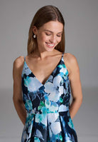 Abendkleid aus bedrucktem Twill