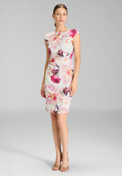 Scuba-Tageskleid mit Drappierung red violet