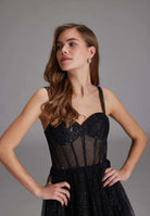 Tüllrobe mit Schimmereffekt