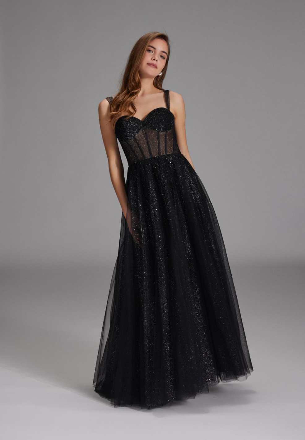 Tüllrobe mit Schimmereffekt