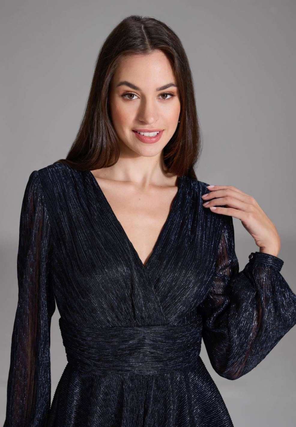 Kurzes Cocktailkleid aus Plissee Jersey