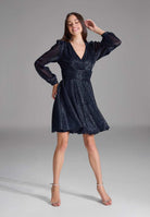 Kurzes Cocktailkleid aus Plissee Jersey