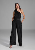 One Shoulder Jumpsuit mit Oberteil aus paillettenbesetzter Spitze