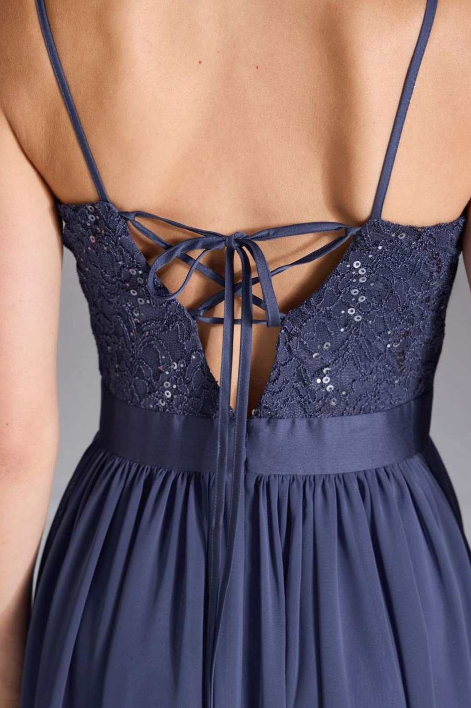 Abendkleid aus Spitze-Chiffon-Mix