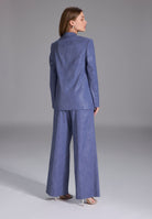 Oversized Blazer aus glänzendem Denim