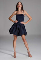Kurzes Cocktailkleid mit Ballon Rock navy