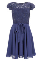 Kleid mit paillettenbesetztem Spitzenoberteil