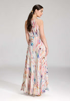 Abendkleid aus Crinkle Chiffon mit Animal Print