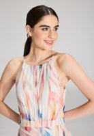 Abendkleid aus Crinkle Chiffon mit Animal Print