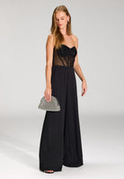 Clutch mit Ziersteinbesatz silver