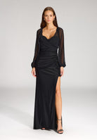 Wickelbolero mit langen Ärmeln black