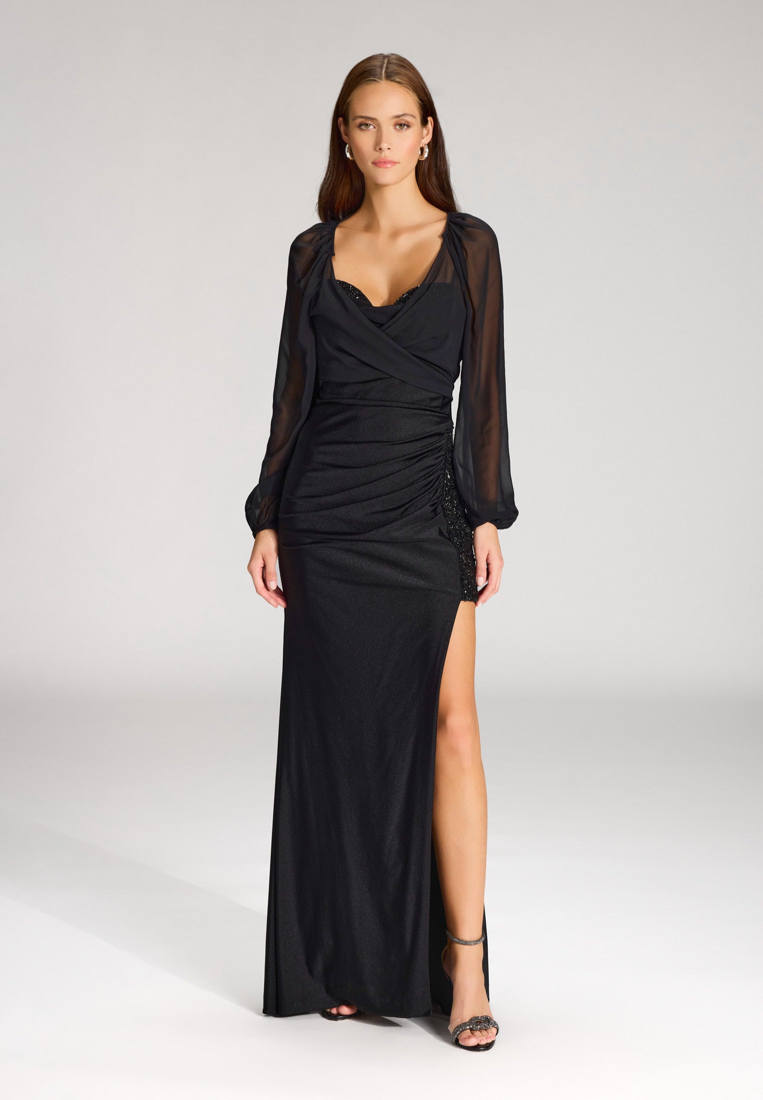 Wickelbolero mit langen Ärmeln black