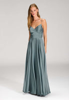 Satinkleid mit Schnürung am Rücken smoke blue