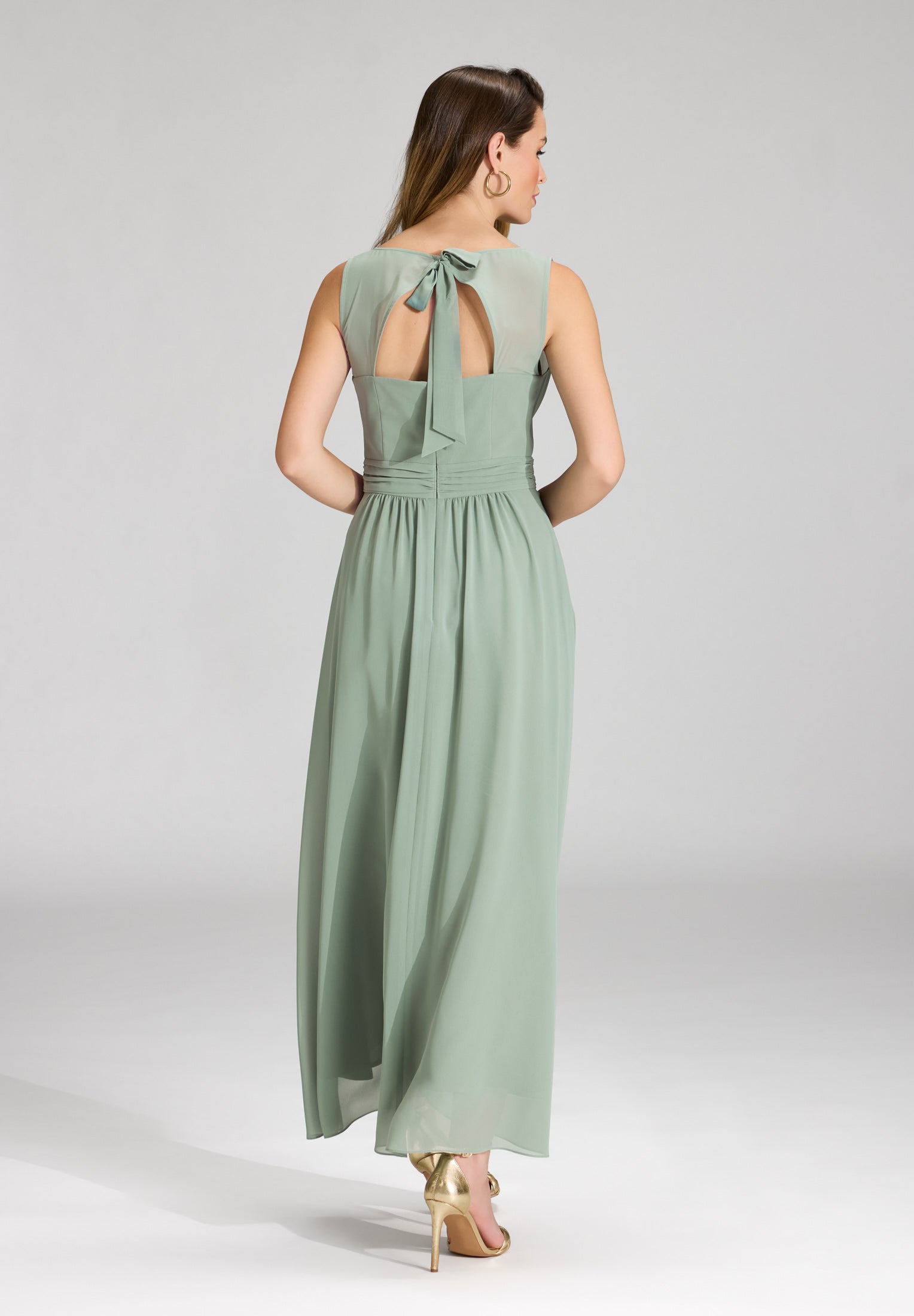 Abendkleid aus Chiffon mit Vokuhila Saum