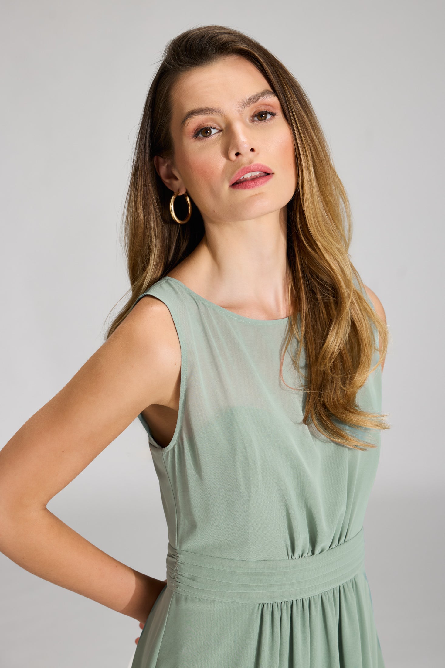 Abendkleid aus Chiffon mit Vokuhila Saum