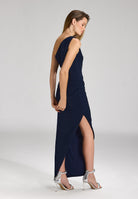 One-Shoulder Abendkleid aus Jersey mit Drapierungen