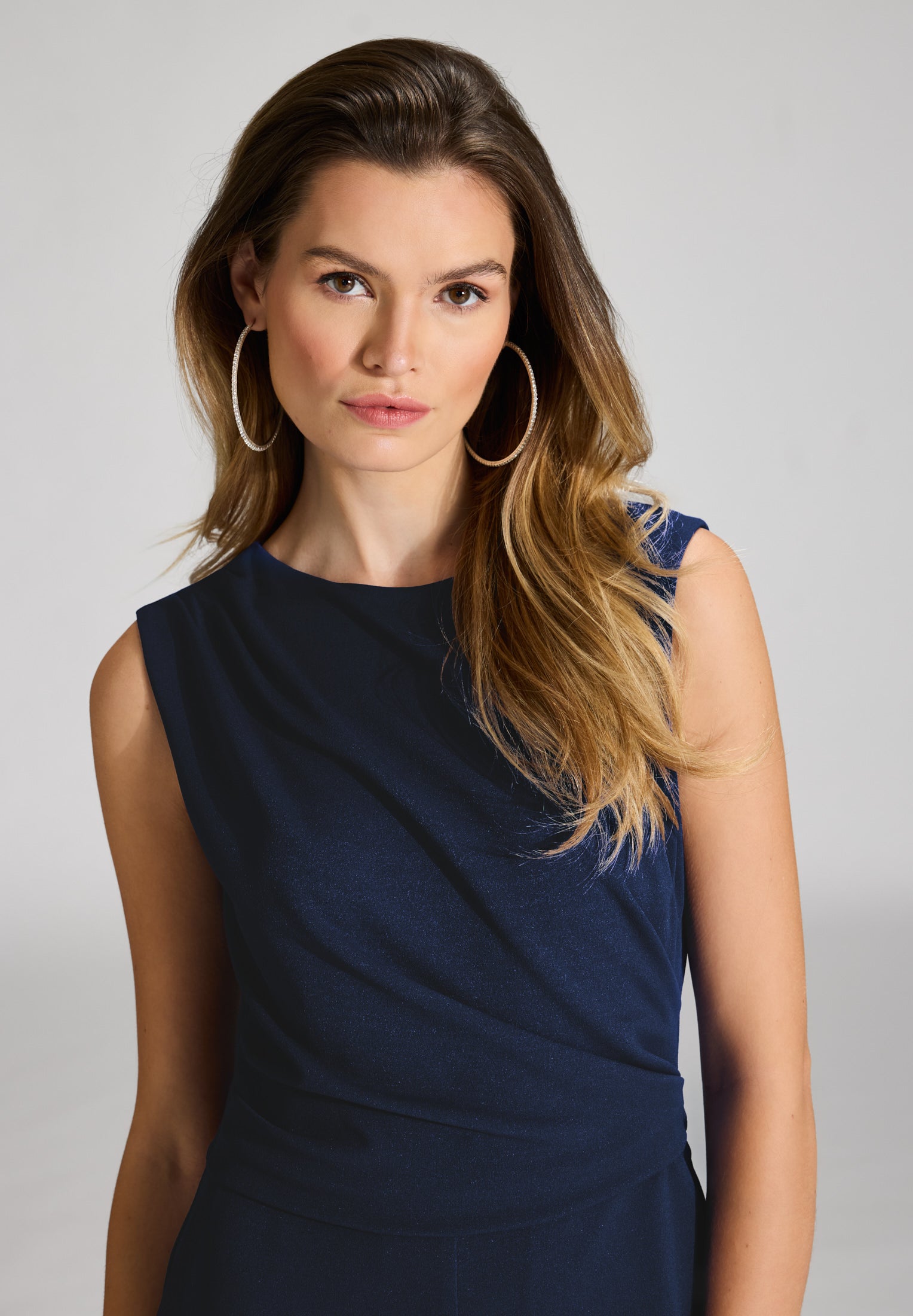 Jumpsuit aus Crepe Jersey mit Drapierung