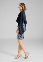 Schlupf-Stola aus Chiffon mit Ärmelschlitzen