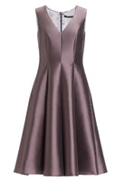 Midi langes Cocktailkleid aus Twill mit Godets