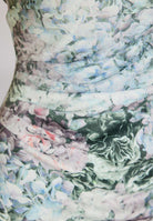 Etui Kleid aus floral bedrucktem Scuba mit Drapierung