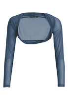 Bolero aus Mesh mit Raffblende