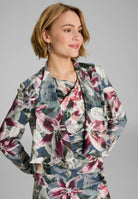 Bedruckter Scuba Blazer mit Wasserfall Kante