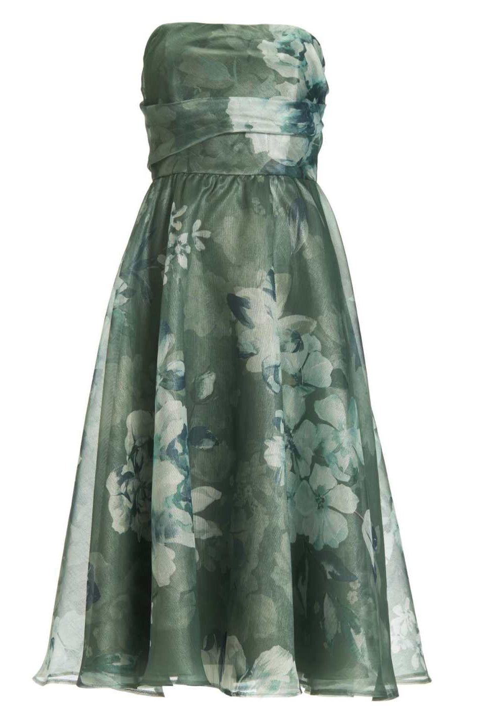 Korsage Kleid aus bedrucktem Organza