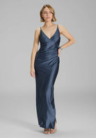 Abendkleid mit seitlicher Raffung aus Jersey Satin