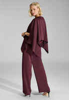 Stola-Top aus Satin mit seitlichen Schlitzen