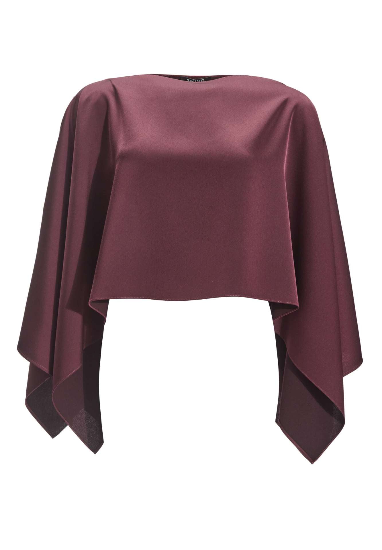 Cape-Top aus Satin mit seitlichen Schlitzen