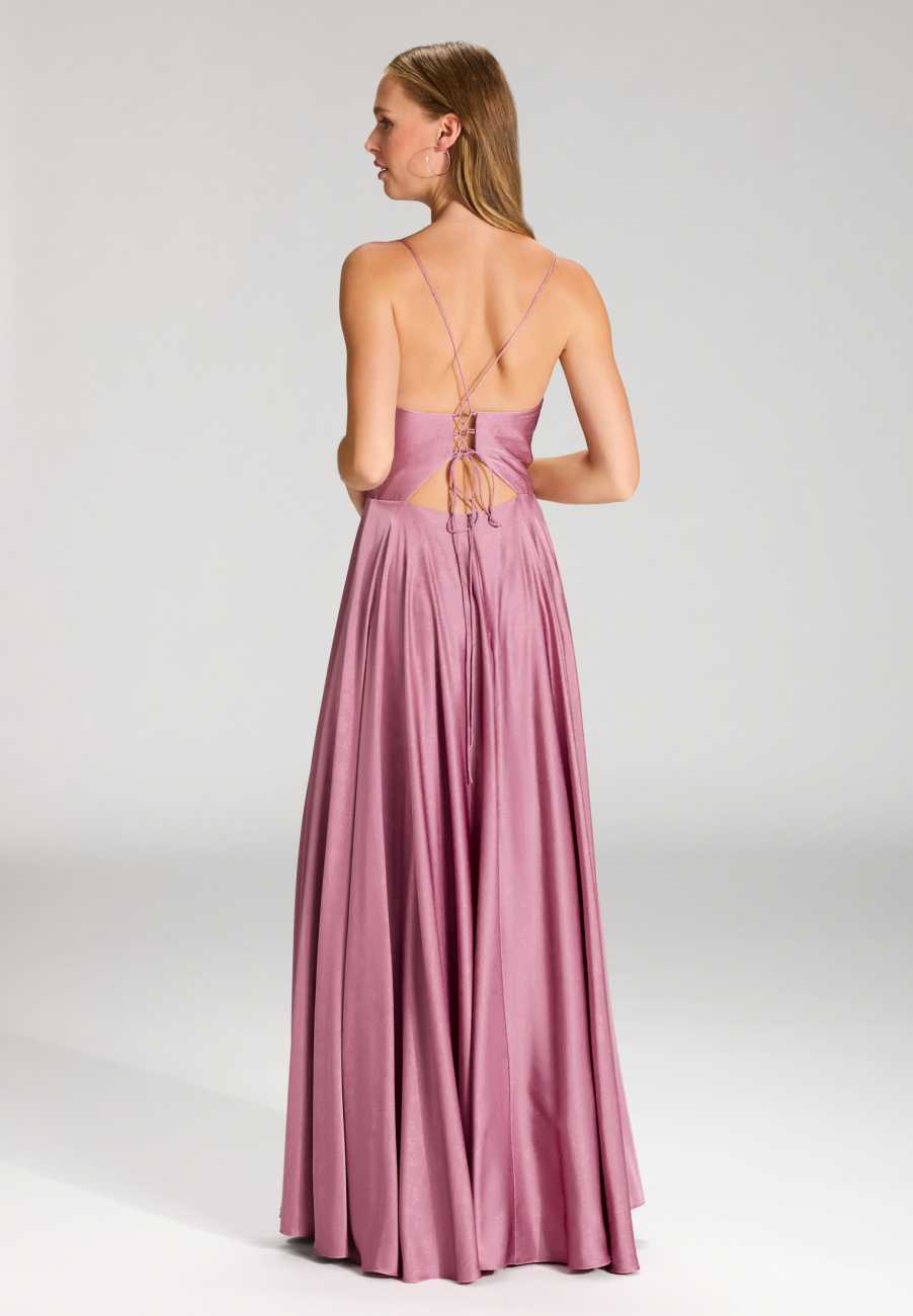 Satinkleid mit Schnürung am Rücken