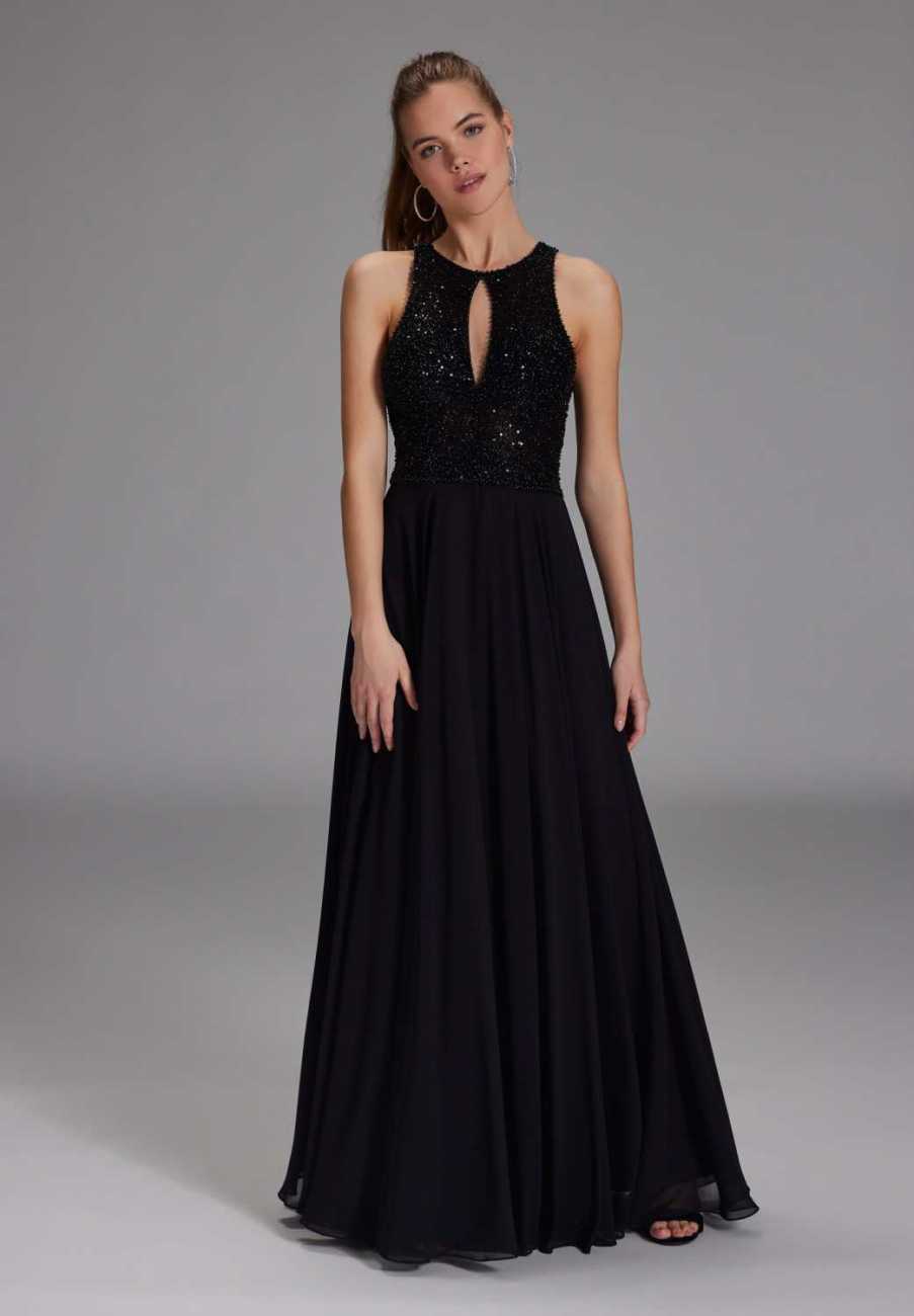 Abendkleid mit Stickerei und Cut-Out Detail