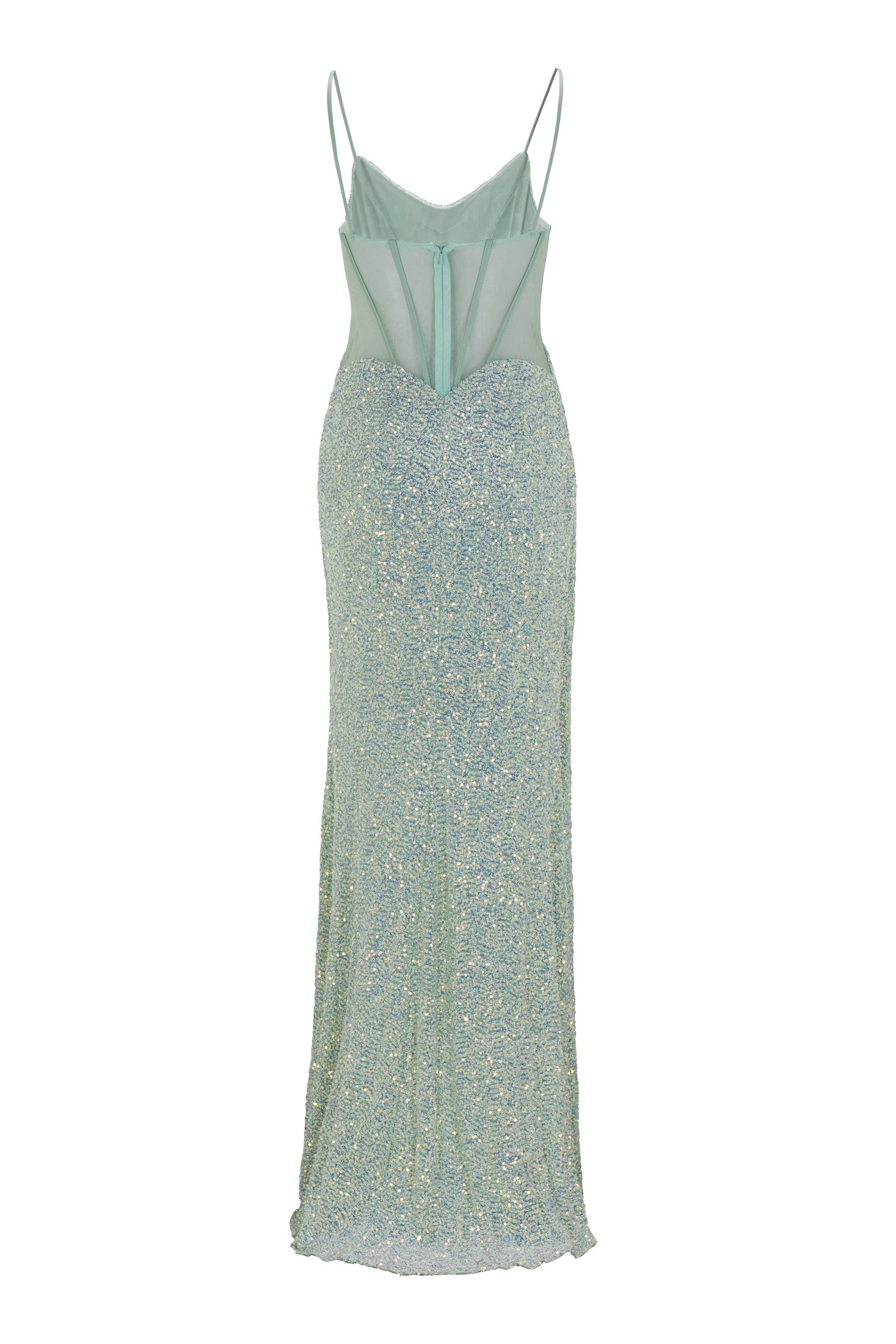 Slipdress mit transparenter Rückenpartie