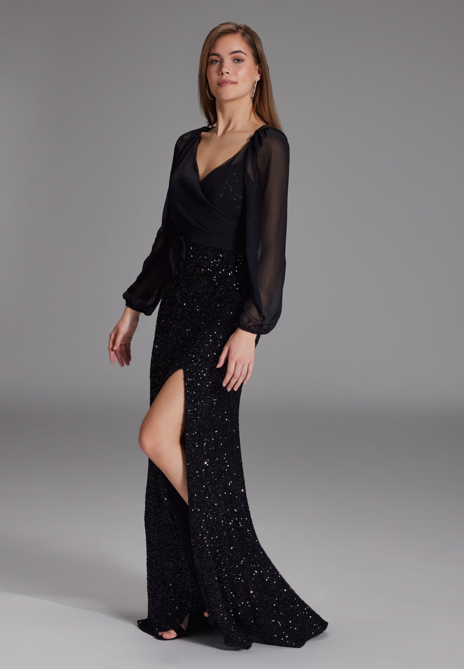 Wickelbolero mit langen Ärmeln