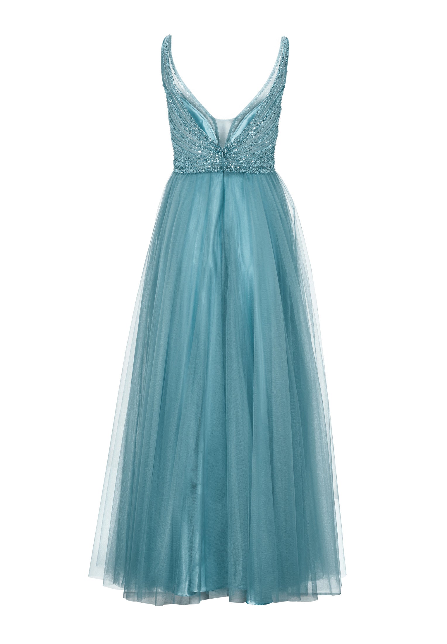 Lange Tüllrobe mit Netzeinsatz