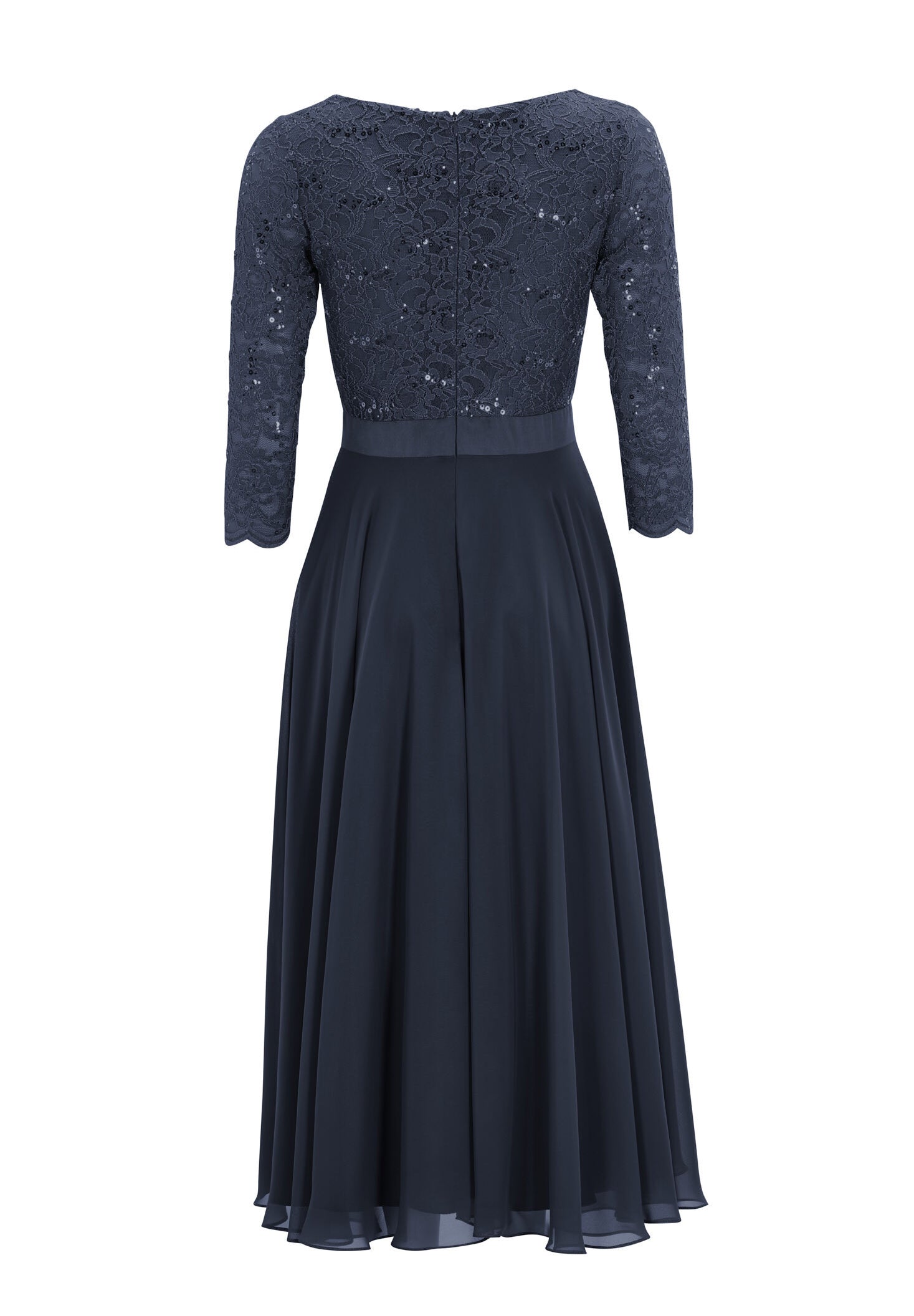 Cocktailkleid aus Material-Mix