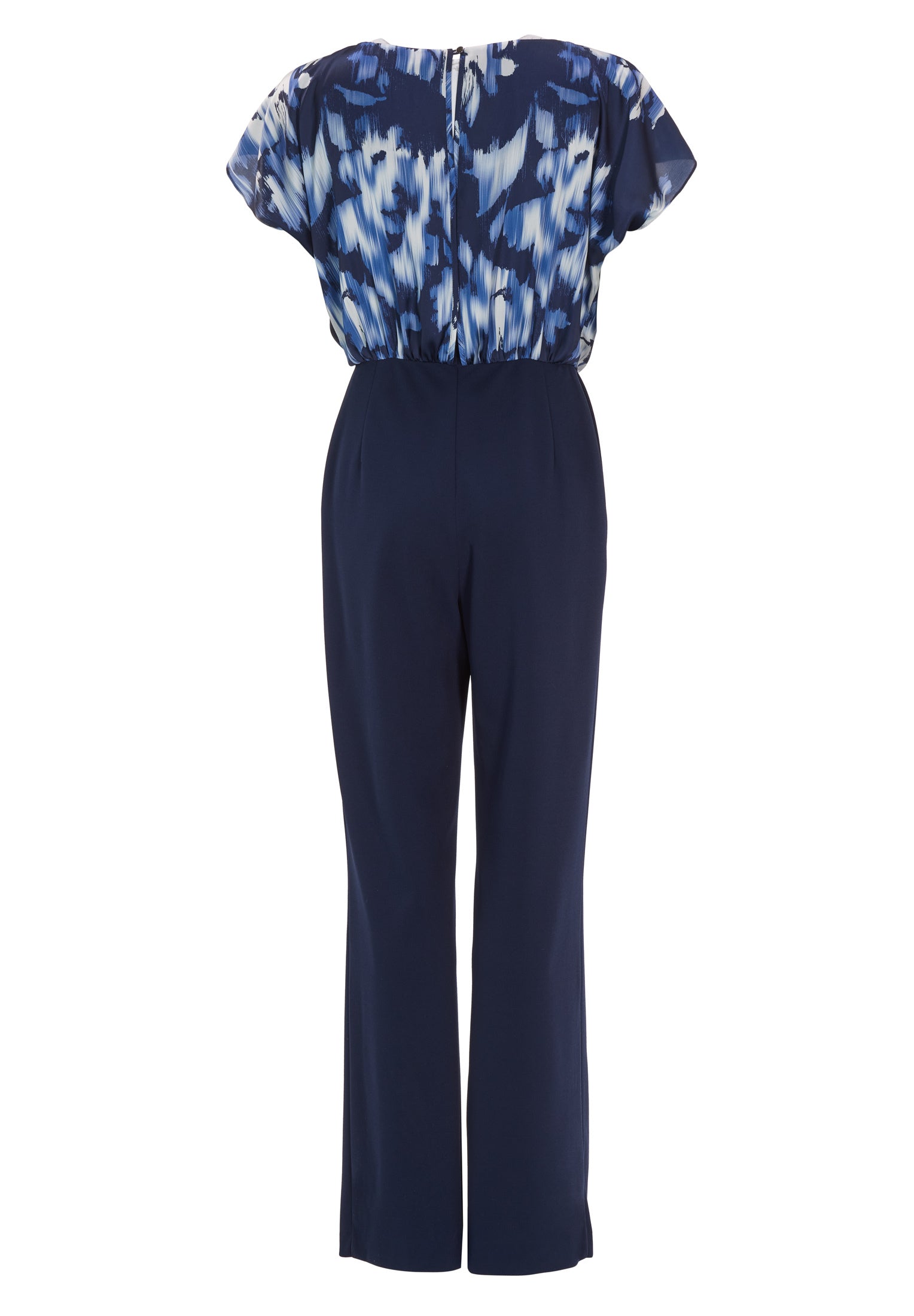 Jumpsuit mit bedrucktem Satin Top und Knoten Detail