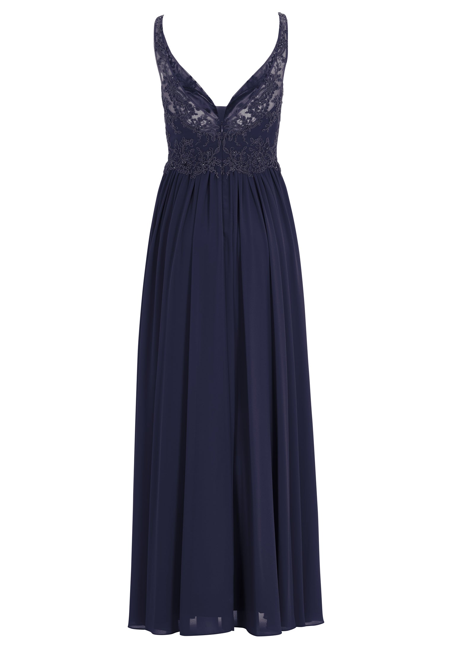 Chiffonkleid mit Spitzenstickerei