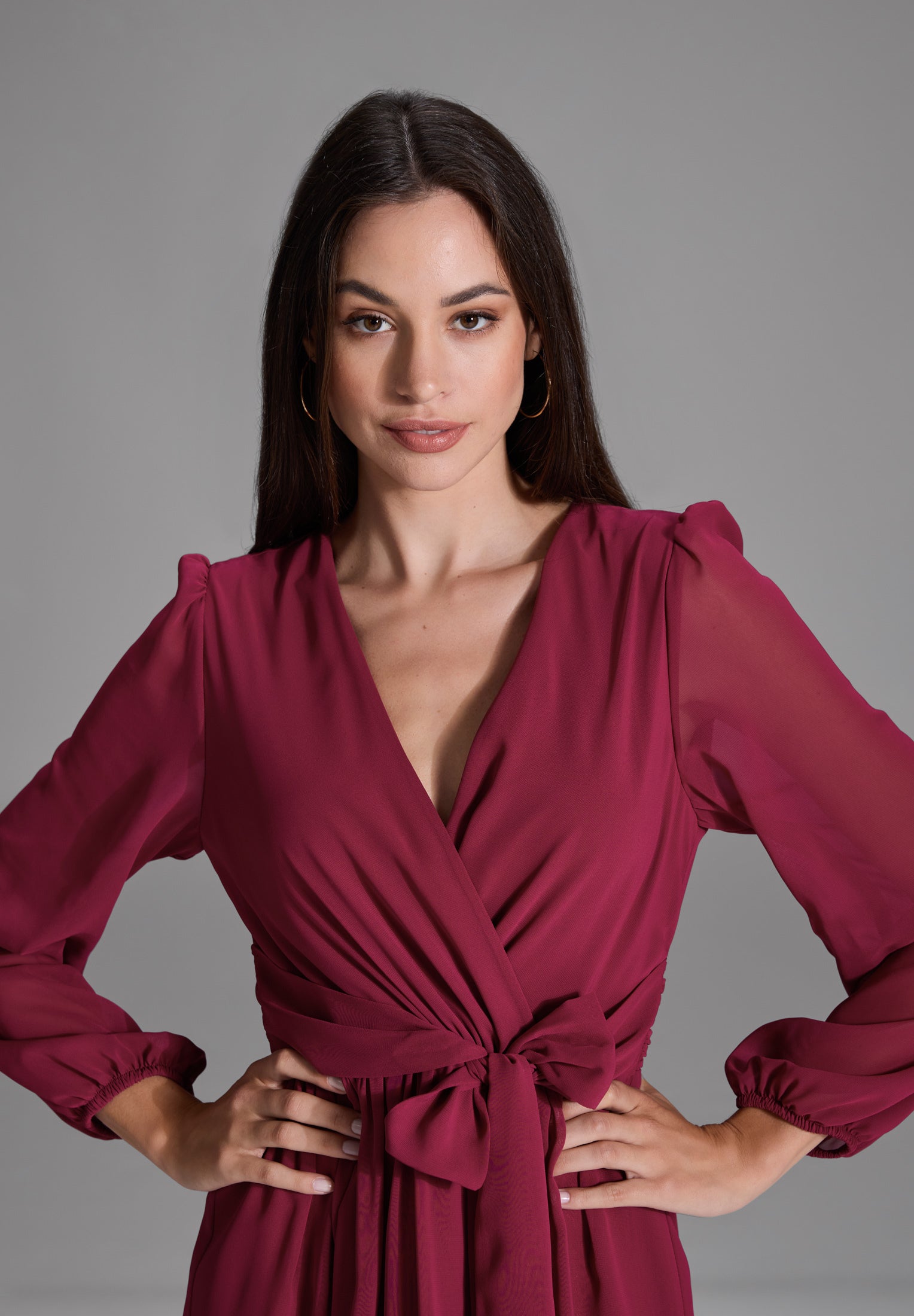 Chiffon Kleid in Wickel Optik