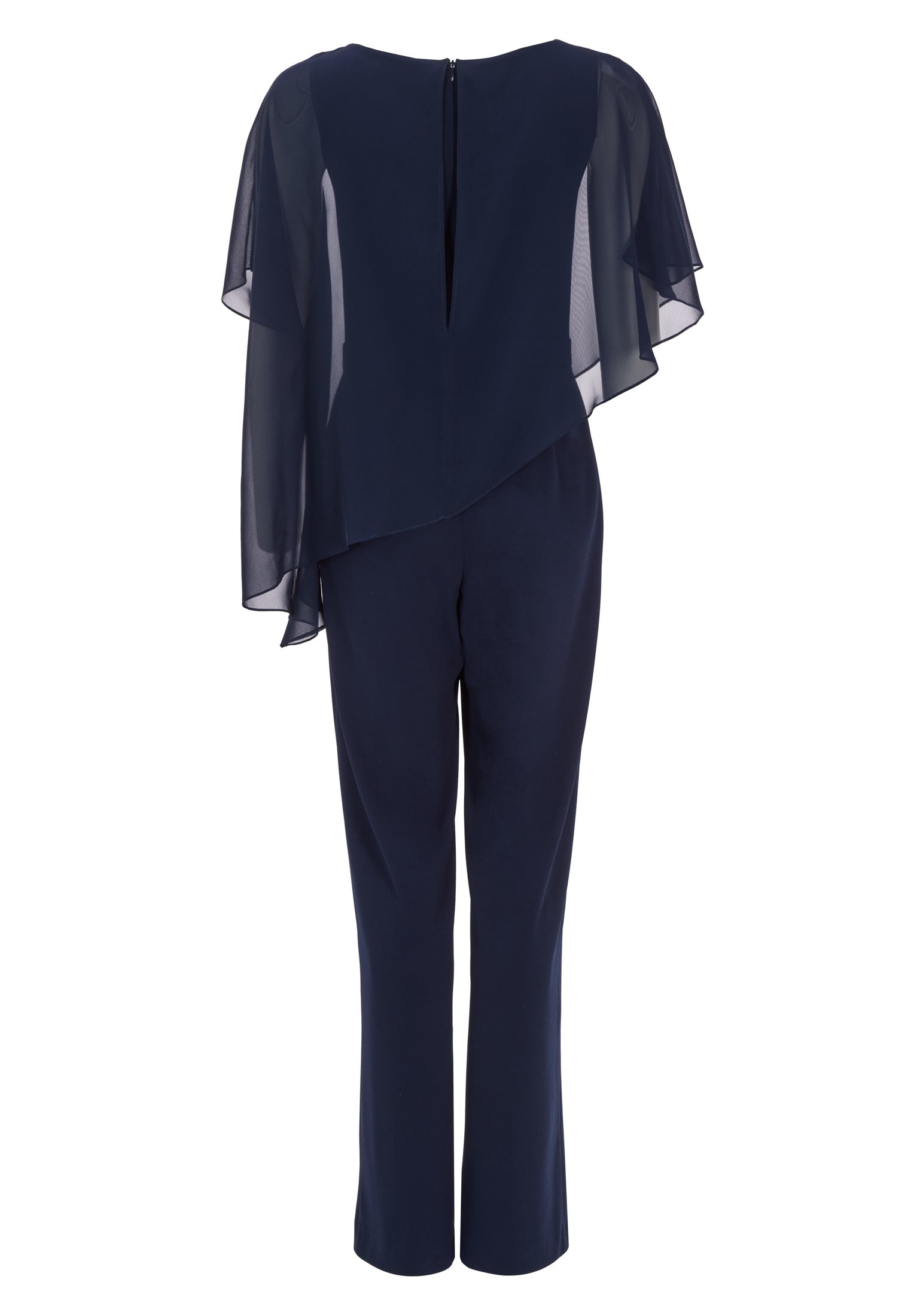 Jumpsuit aus Crepe Jersey mit Chiffon Überwurf
