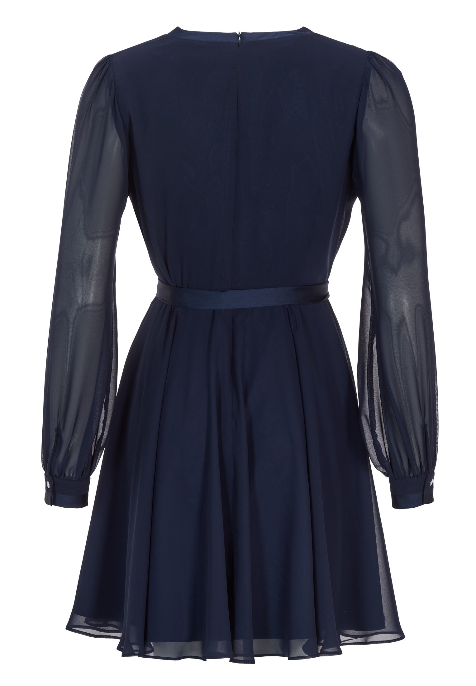 Cocktailkleid aus Chiffon mit Satin Kanten