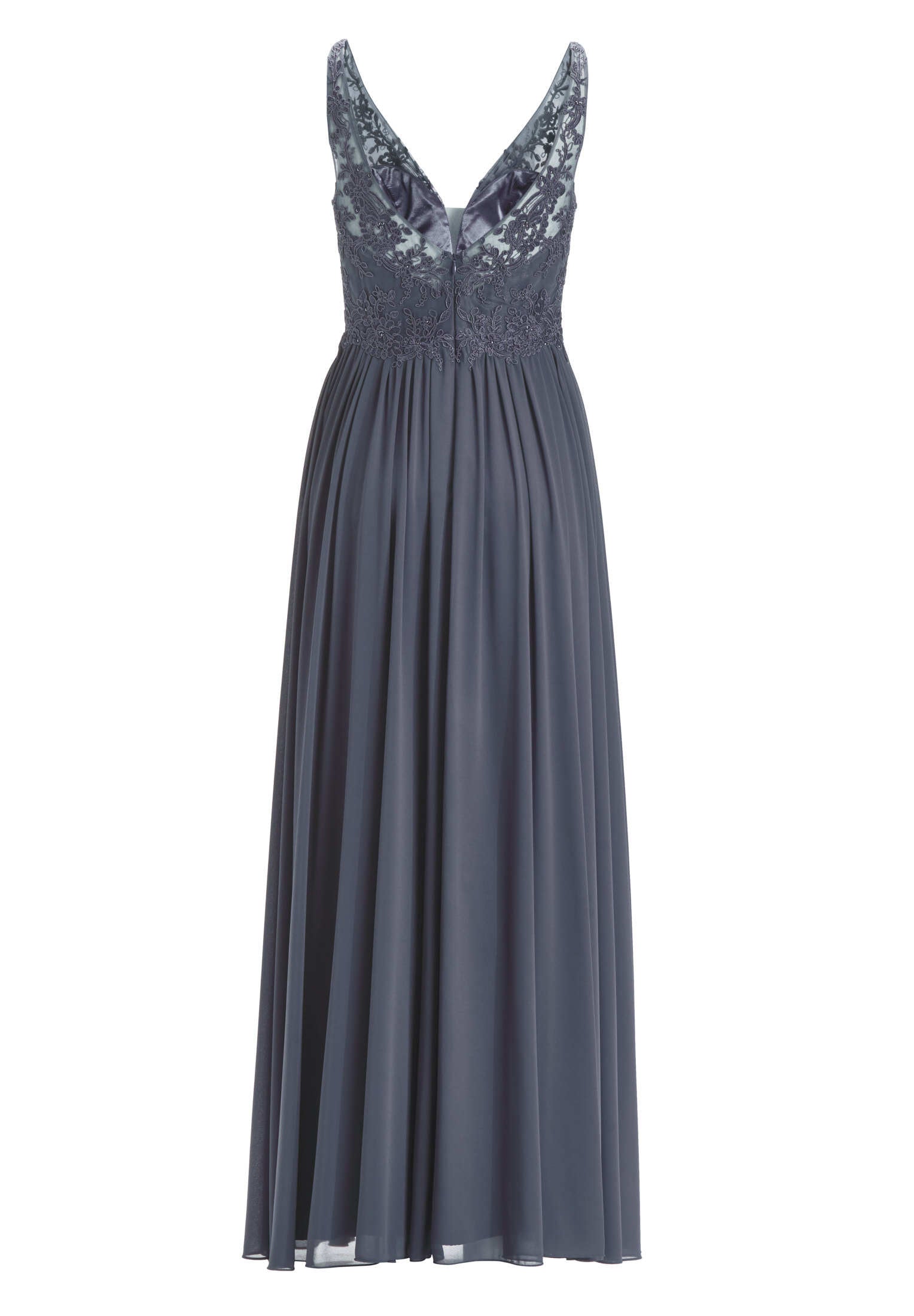 Chiffonkleid mit Spitzenstickerei