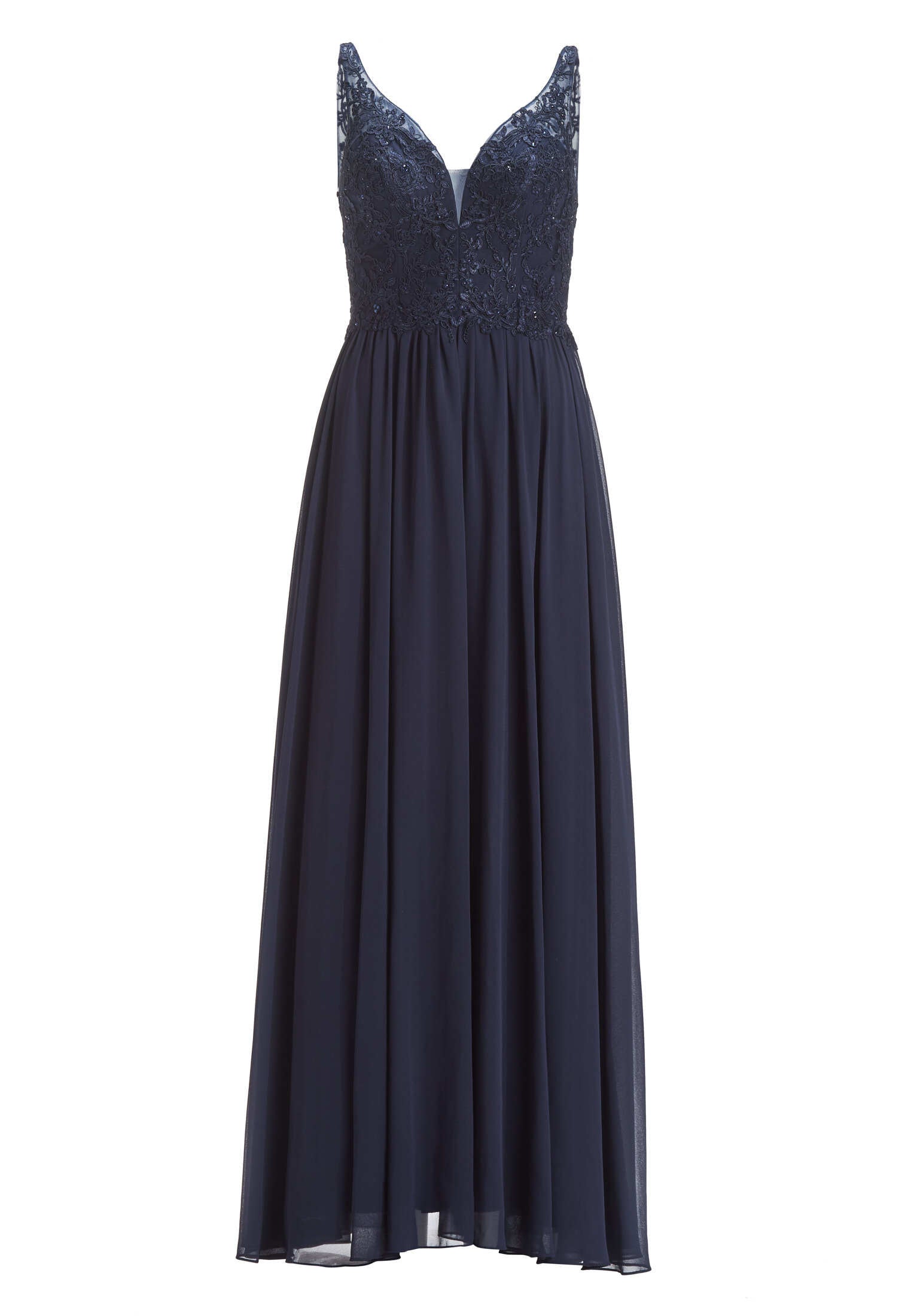 Chiffonkleid mit Spitzenstickerei