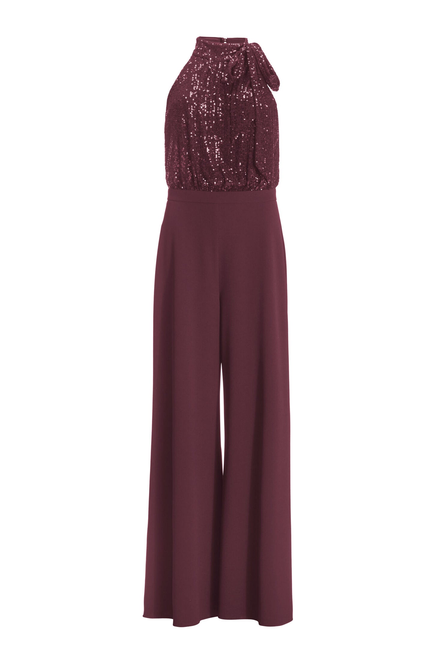 Ärmelloser Jumpsuit mit Schluppenblusen Top aus elastischer Paillette