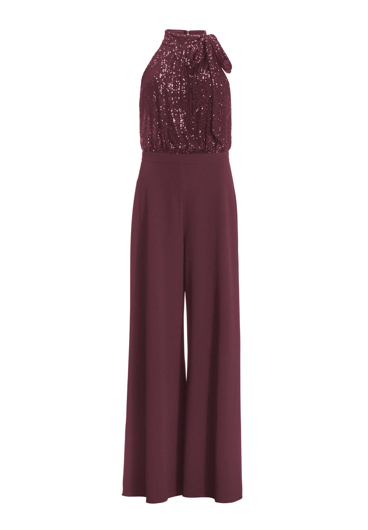 Ärmelloser Jumpsuit mit Schluppenblusen Top aus elastischer Paillette