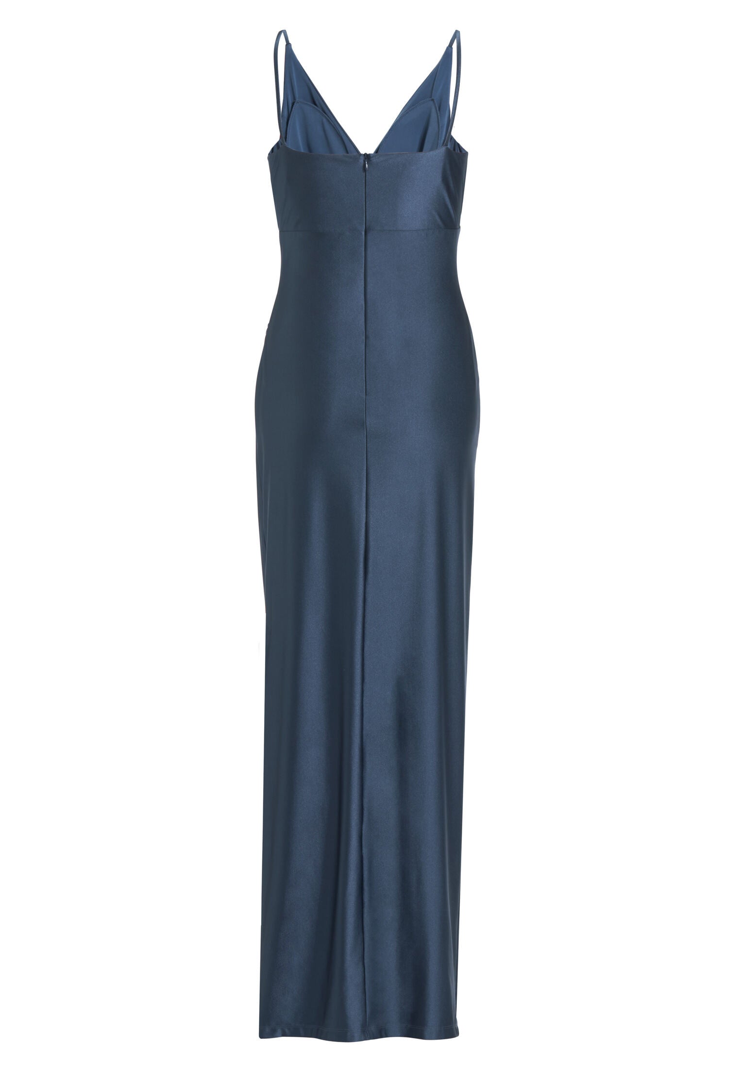 Abendkleid mit seitlicher Raffung aus Jersey Satin