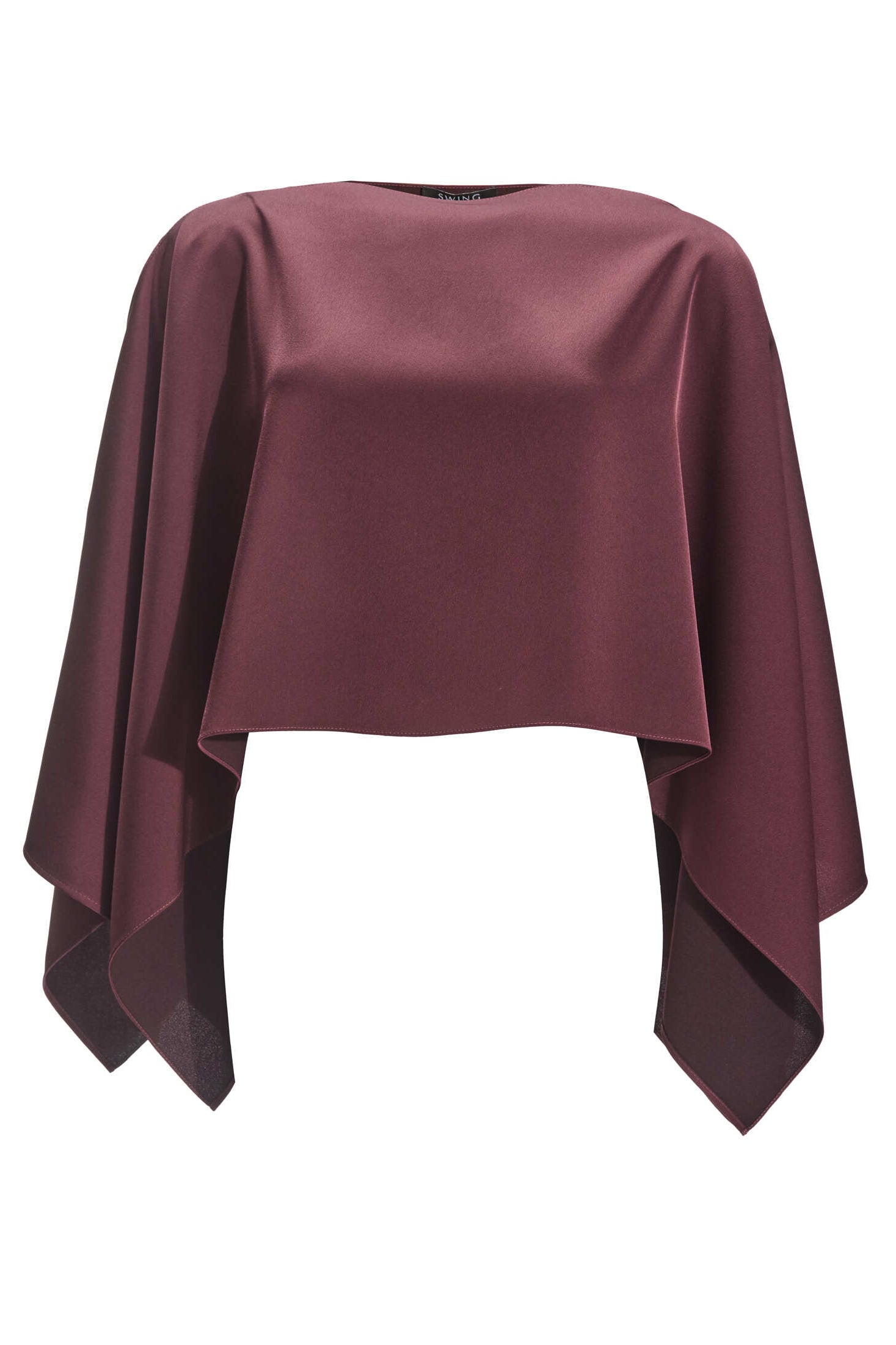 Stola-Top aus Satin mit seitlichen Schlitzen